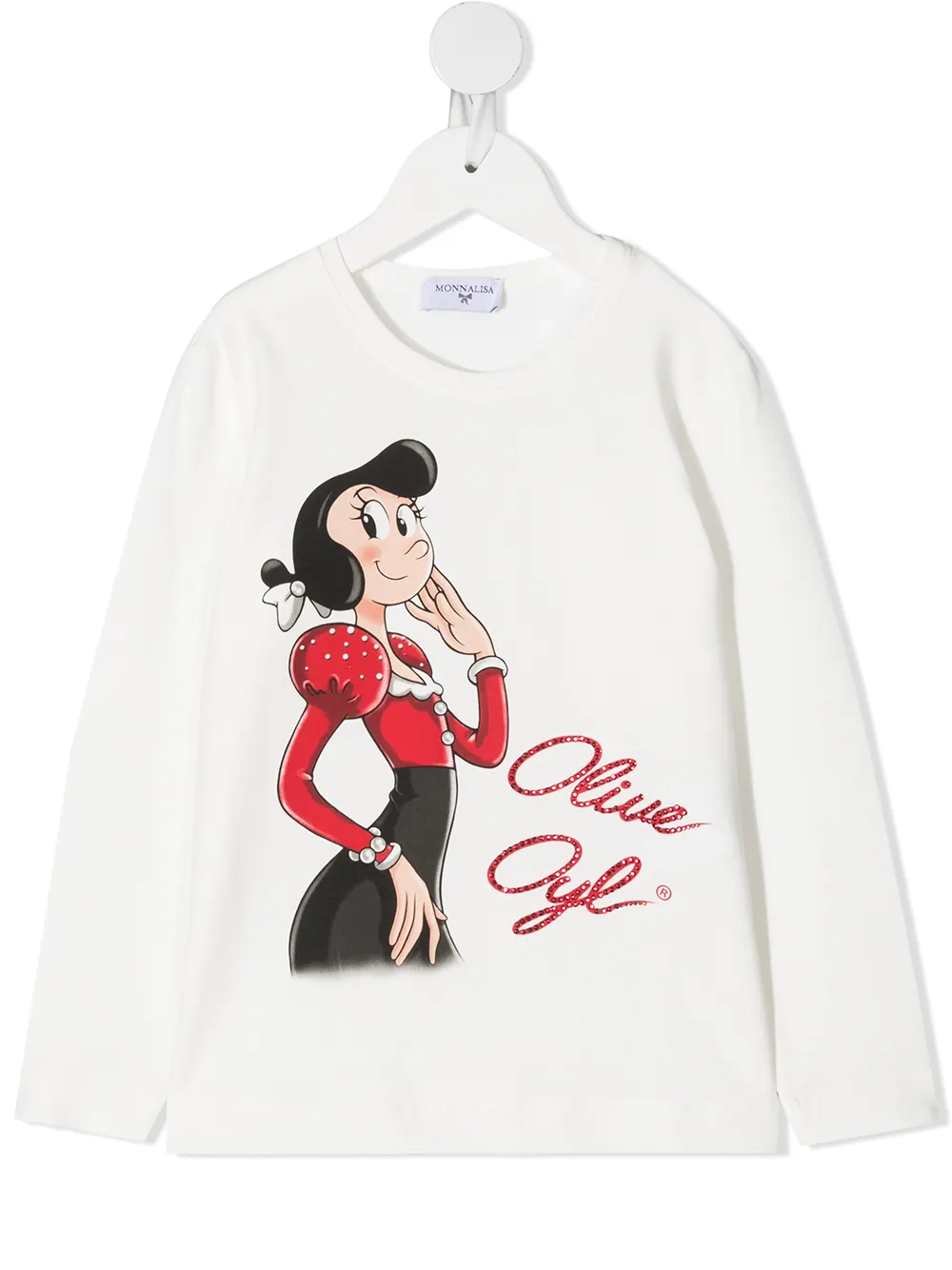 Image 1 of Monnalisa graphic print long-sleeved jumper