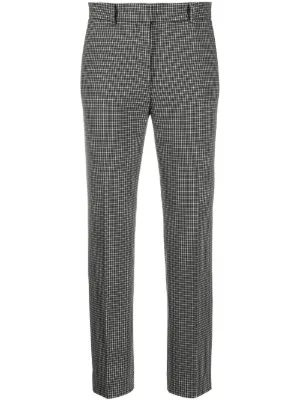 womens checked tapered trousers