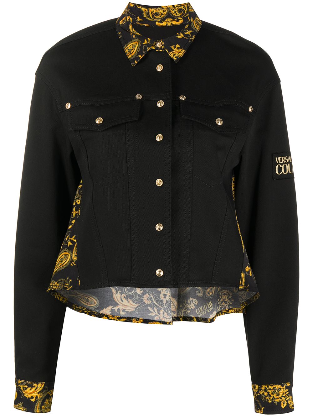 фото Versace jeans couture джинсовая куртка с принтом barocco