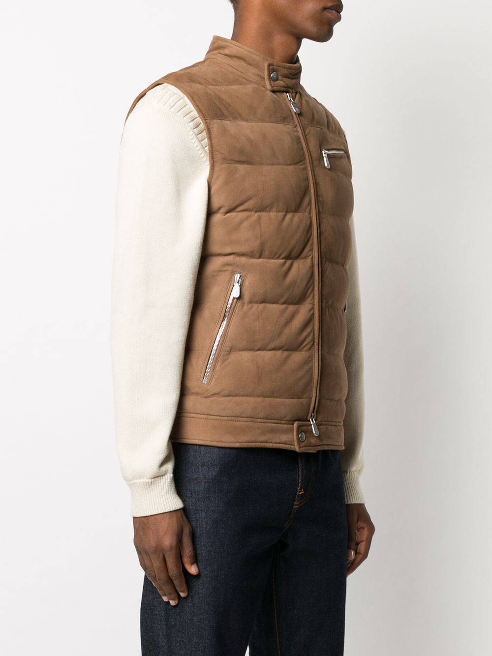 фото Eleventy quilted suede gilet