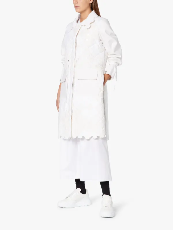 CECILIE BAHNSEN Ecru Cotton Blend Patchwork Coat