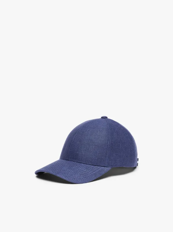 Oxford Blue Linen Varsity Cap | Mackintosh