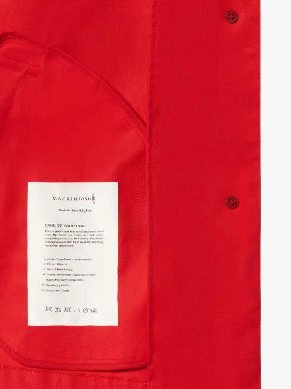 SHORT ROSLIN Red RAINTEC Cotton Single Breasted trench Coat | LMS-061