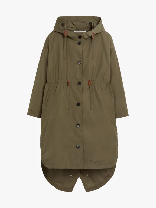 WINDHILL Khaki Nylon Oversized Parka | LM-1076