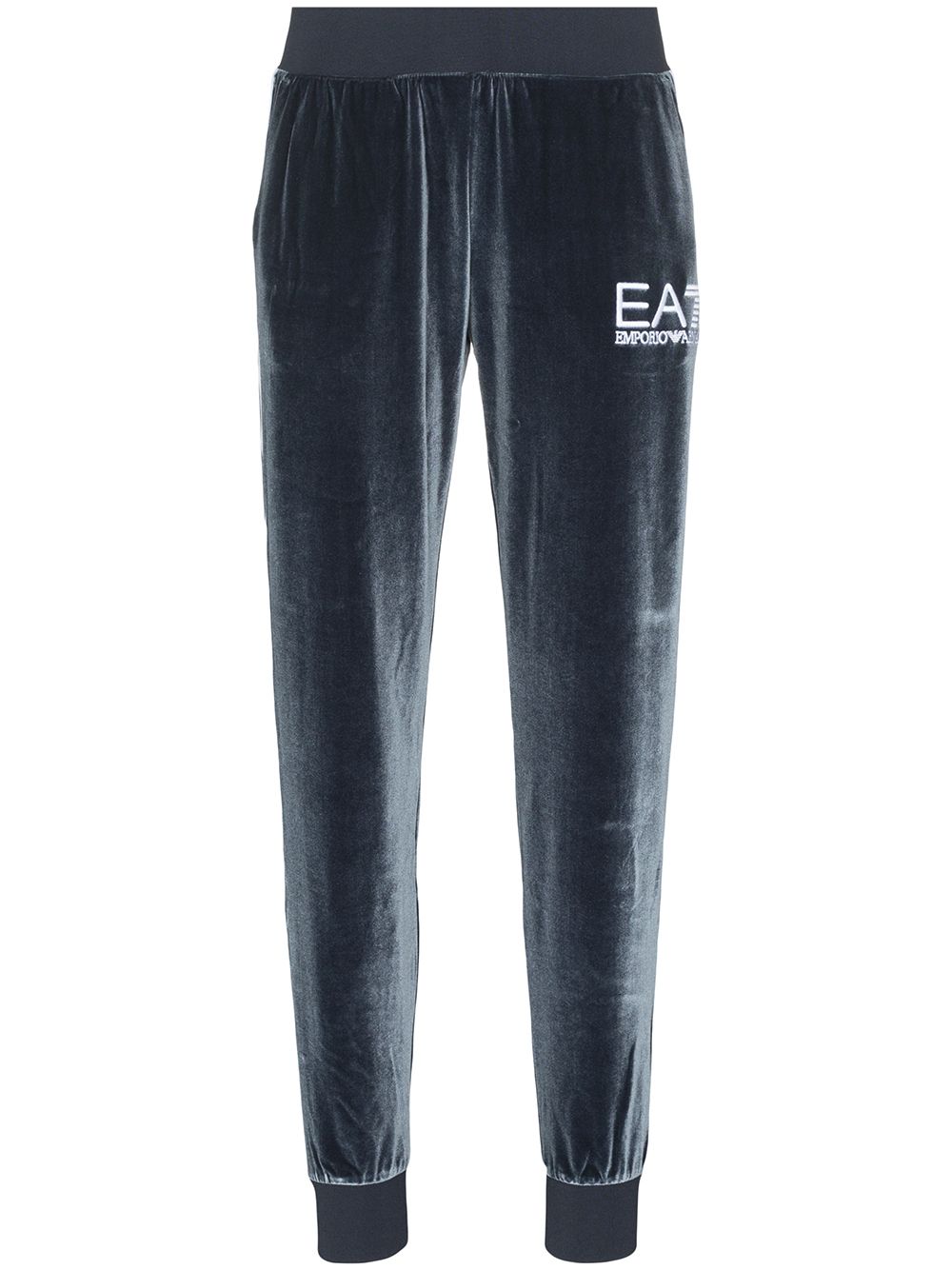 фото Ea7 emporio armani велюровые спортивные брюки с нашивкой-логотипом