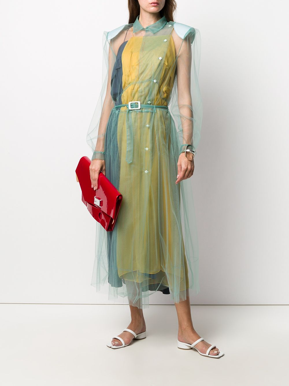 Image 2 of Maison Margiela sheer layered midi dress