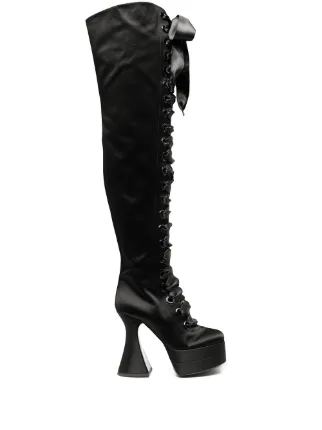 moschino thigh high boots