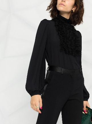 ruffled balloon-sleeve top展示图