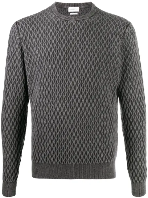 Ballantyne diamond lattice knit jumper