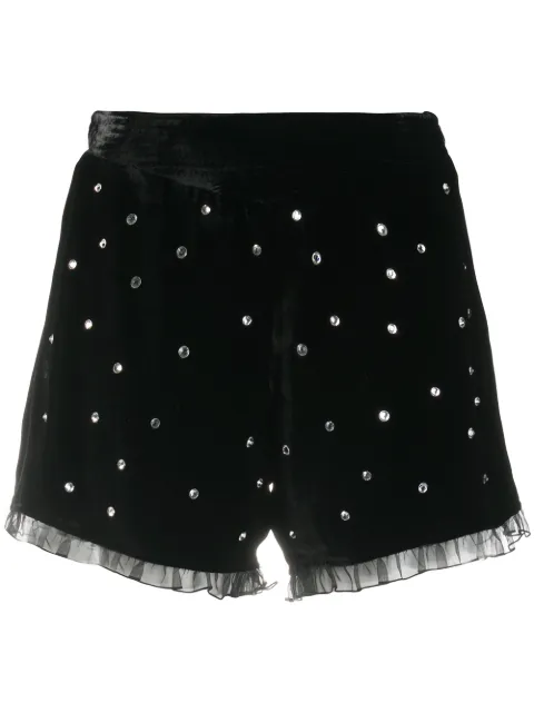Philosophy Di Lorenzo Serafini crystal-embellished velvet shorts