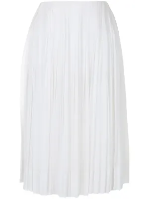 celine pleated leather skirt