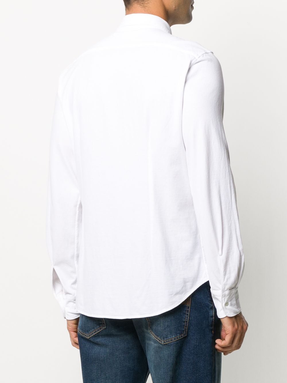 Shop Aspesi Cutaway-collar Pocket Shirt In White