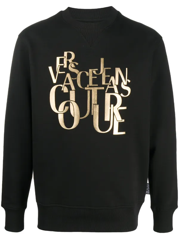versace jeans crew neck sweatshirt black