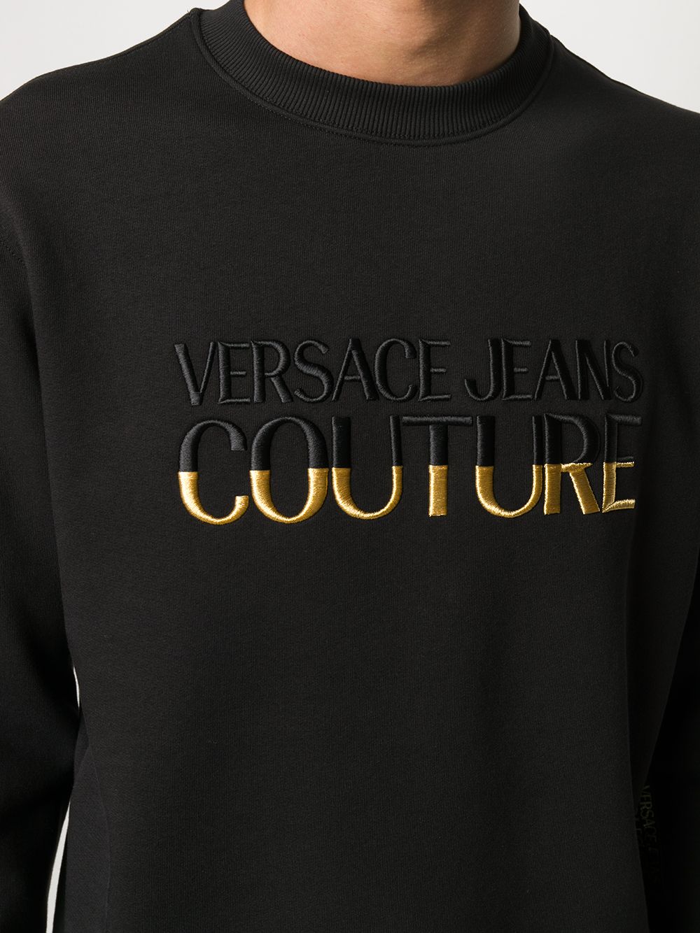 фото Versace jeans couture двухцветная толстовка с вышитым логотипом