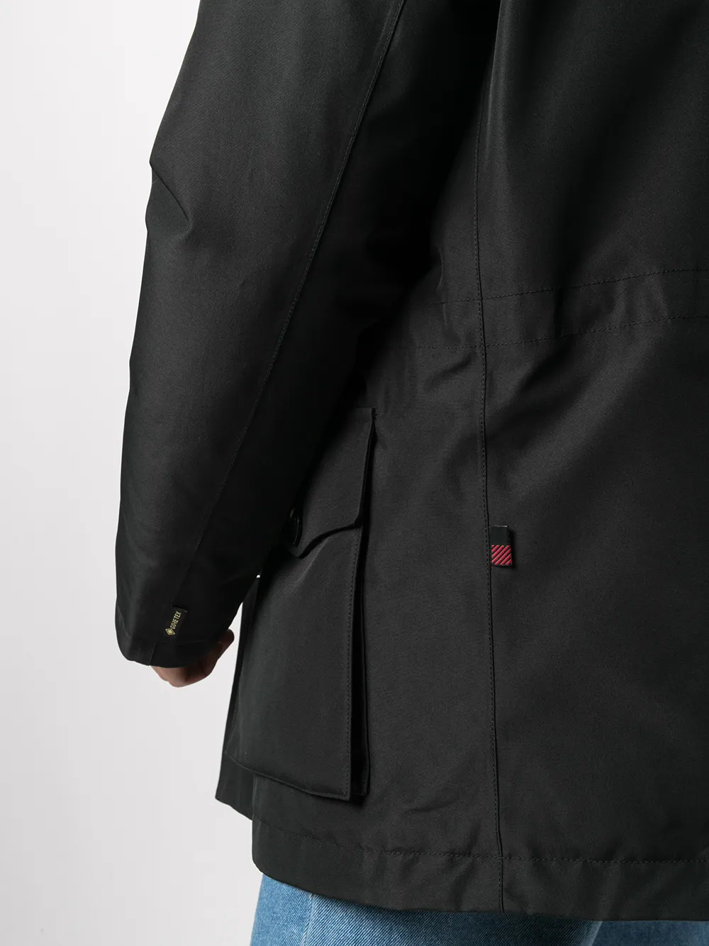 Woolrich Mantel met enkele rij knopen Zwart