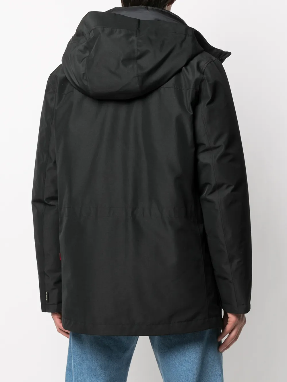Woolrich Mantel met enkele rij knopen Zwart