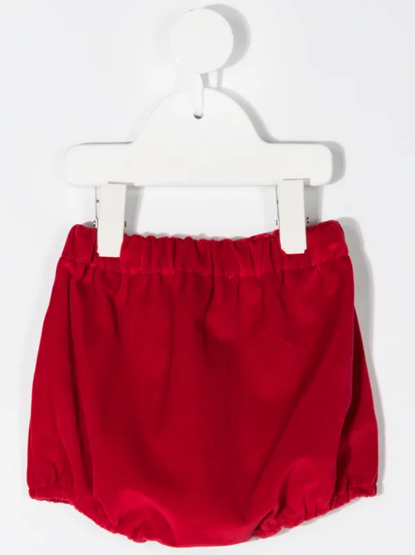 red bloomer shorts