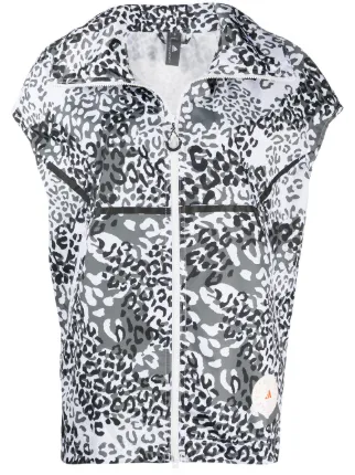 Adidas by Stella McCartney animal-print track gilet white \u0026 brown FU0281 -  Farfetch