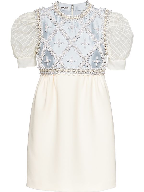 embellished dress white