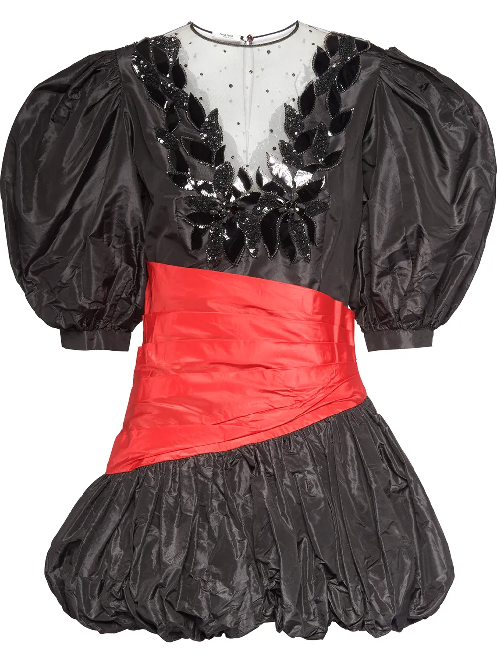 robe courte à empiècements contrastants