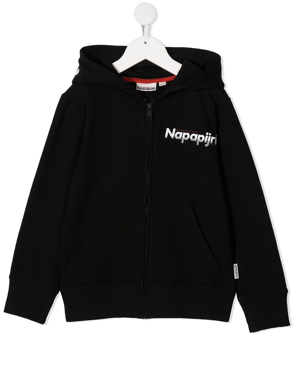 NAPAPIJRI LOGO PRINT ZIPPED HOODIE