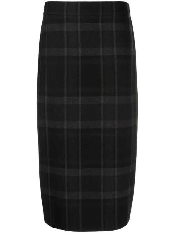 midi skirt in check