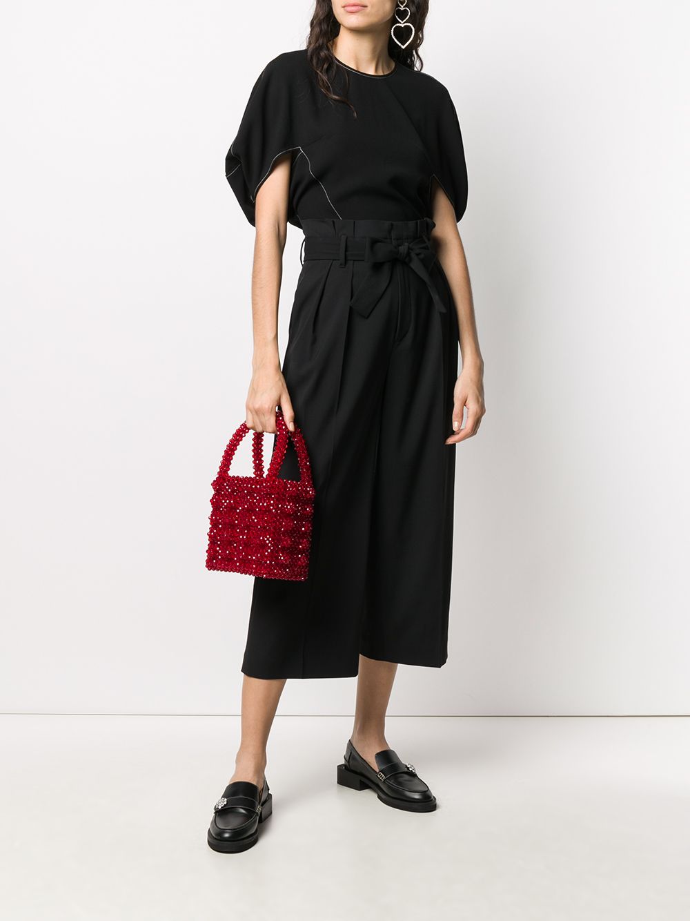 Image 2 of RED Valentino cropped high-waisted pleated trousers