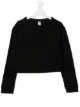 Image 1 of Elisabetta Franchi La Mia Bambina cropped embossed logo sweatshirt