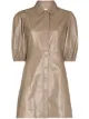 Image 1 of GANNI puff-sleeve mini shirtdress