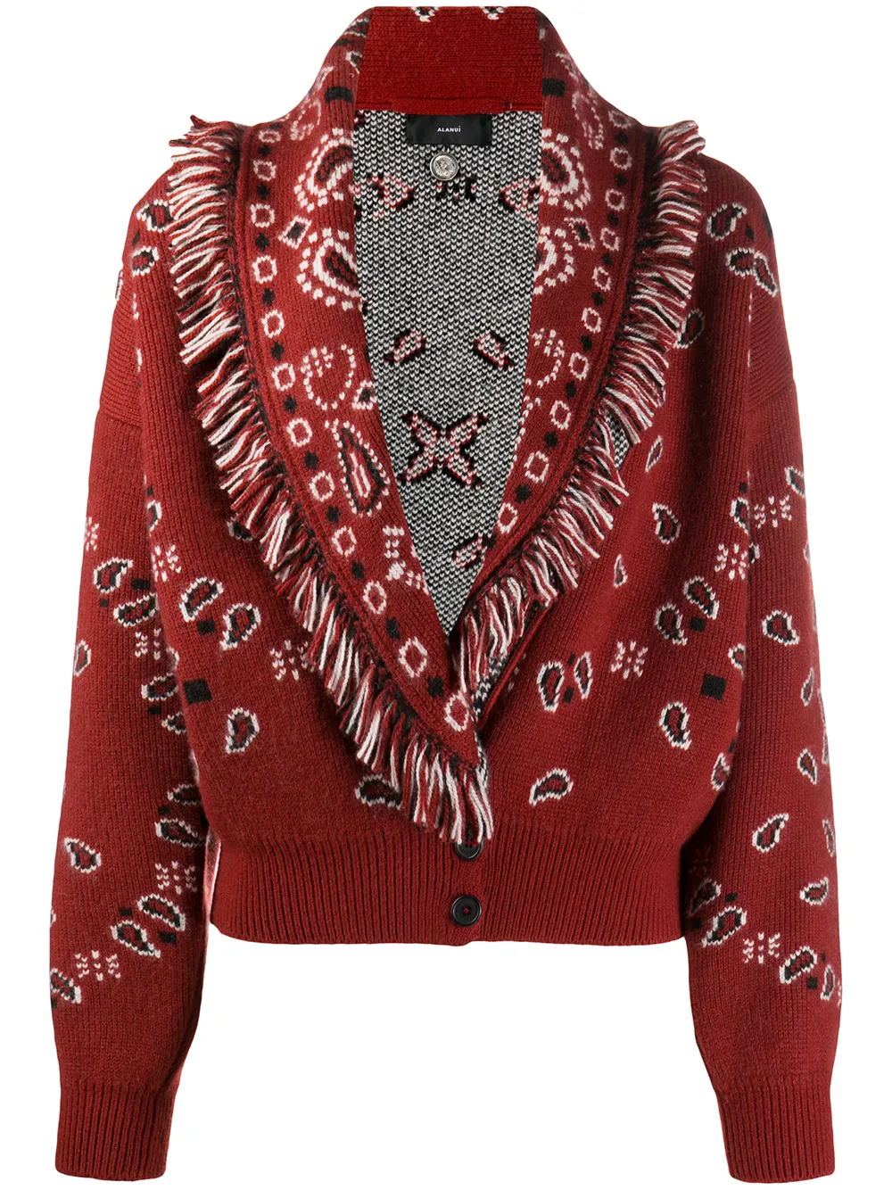 фото Alanui bandana intarsia-knit cardigan