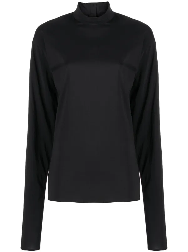 black roll neck knitted jumper