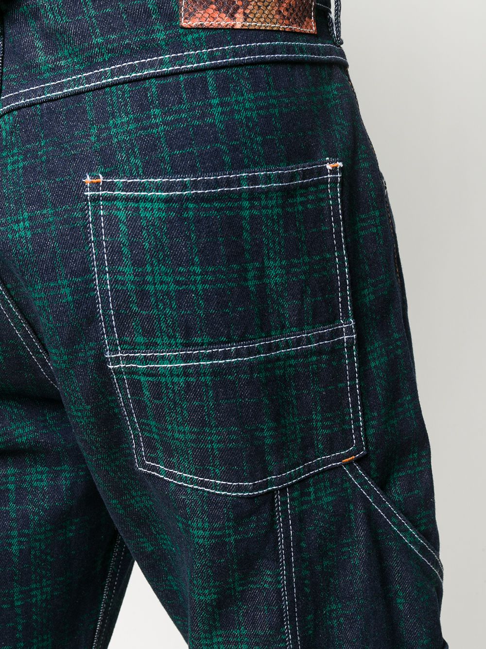 фото Paccbet contrast-stitch check trousers