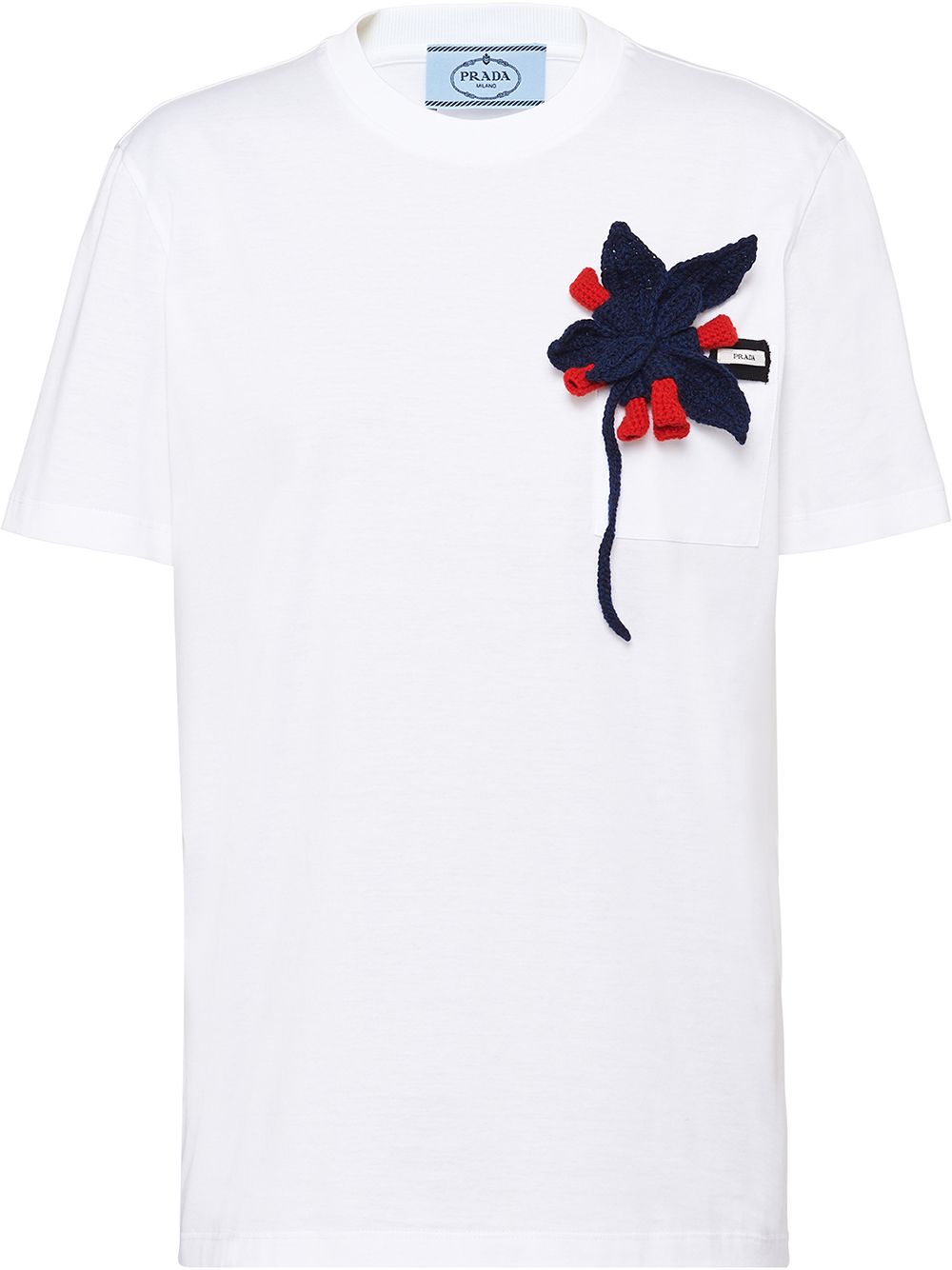 фото Prada футболка с цветочной отделкой