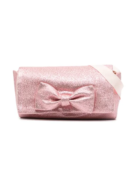 Hucklebones London Bow glitter-effect bag