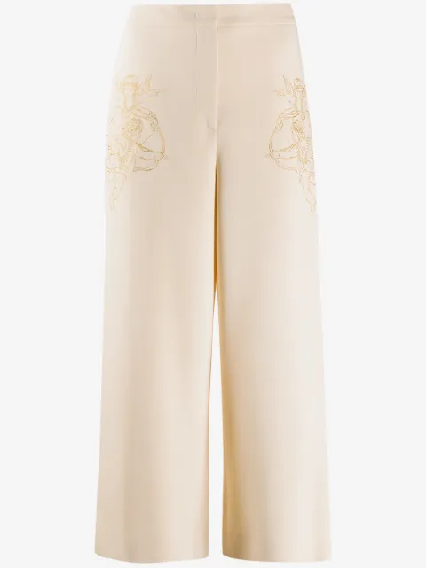 Moschino embroidered cupid cropped trousers