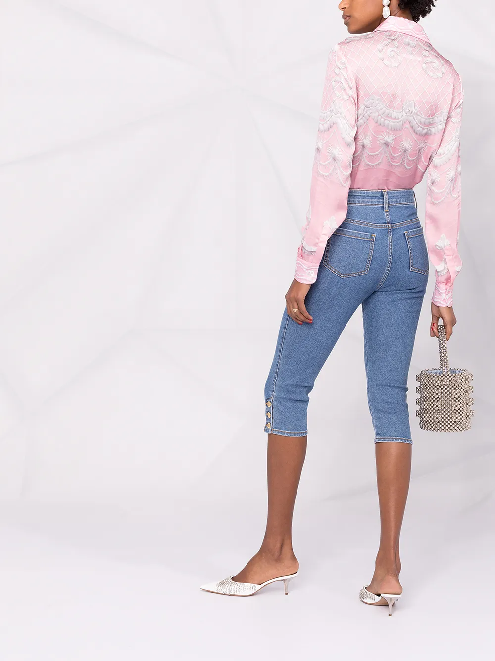 Moschino Cropped jeans Blauw