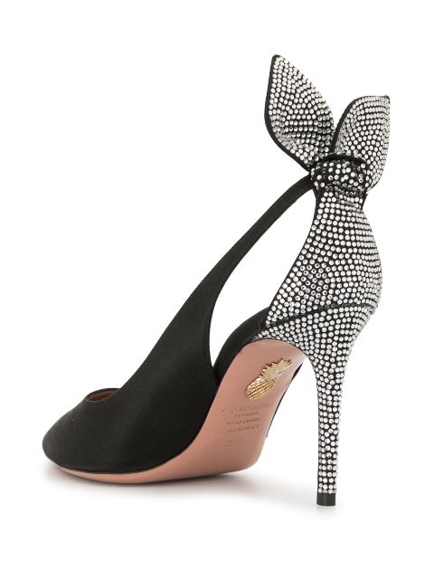 Aquazzura Bow Tie Crystal 105mm Pumps - Farfetch