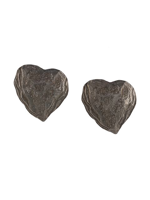 Yves Saint Laurent Pre-Owned textured-finish heart-shaped earrings