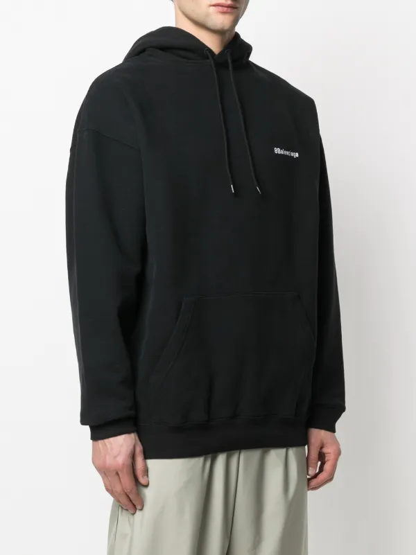 Balenciaga Embroidered Logo Hoodie - Farfetch