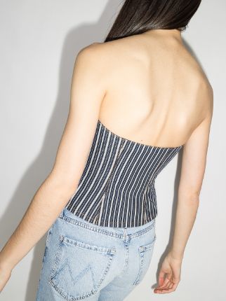 stripe-pattern corset top展示图