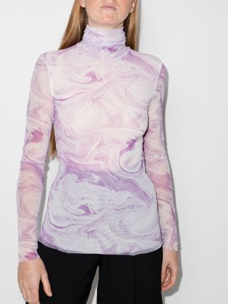 swirl-print mesh top展示图