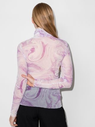 swirl-print mesh top展示图