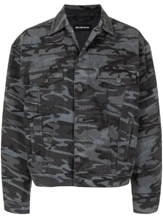 Balenciaga Chaqueta Vaquera Con Estampado Militar - Farfetch