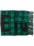 Balenciaga logo-print check-pattern scarf - Green
