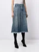 Balenciaga distressed denim midi skirt