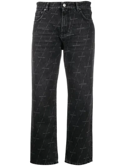 Balenciaga logo print straight-leg 