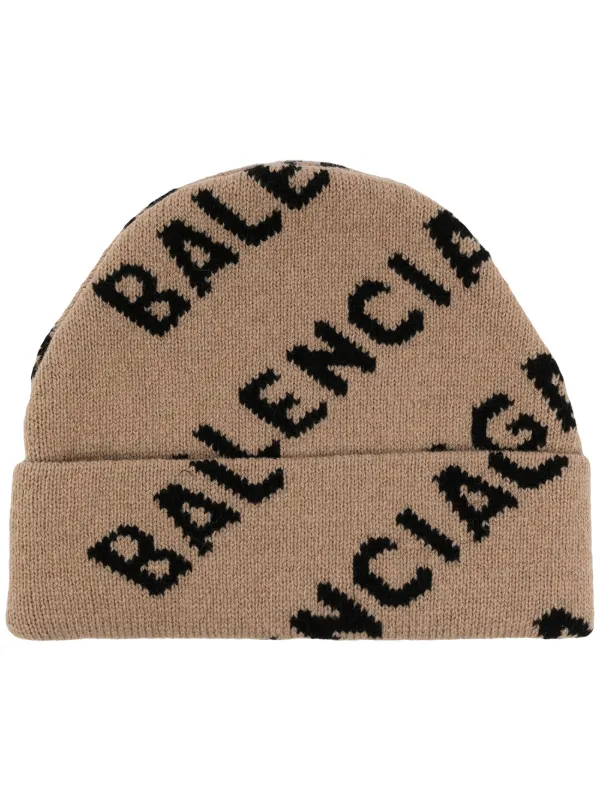 positur Bordenden diagram Balenciaga Logo Intarsia Beanie - Farfetch