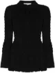 Image 1 of Materiel smocked long-sleeve blouse