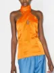 Image 2 of Materiel halter-neck silk top
