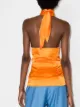 Materiel halter-neck silk top